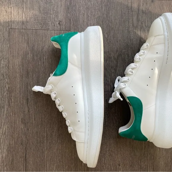 Alexander McQueen Oversized White and Green Sneakers