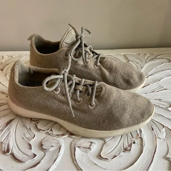 Allbirds Mens Wool Runner Tan Running Shoes Size 12
