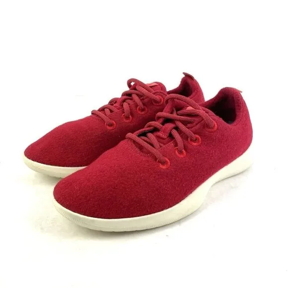 Allbirds Wool Runners Shoes 8 Red Merino Lace Up Sneakers Womens