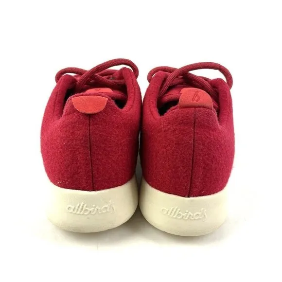 Allbirds Wool Runners Shoes 8 Red Merino Lace Up Sneakers Womens