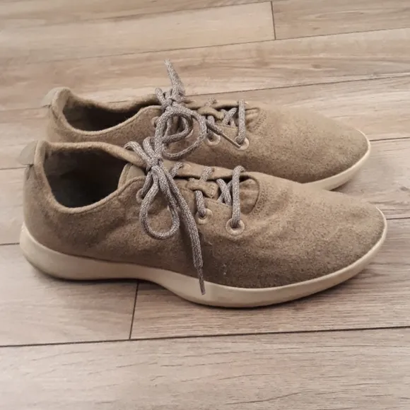 ALLBIRDS WR Wool Runners Olive Beige Weave‎ Sz 12 Mens Running Shoes Sneakers