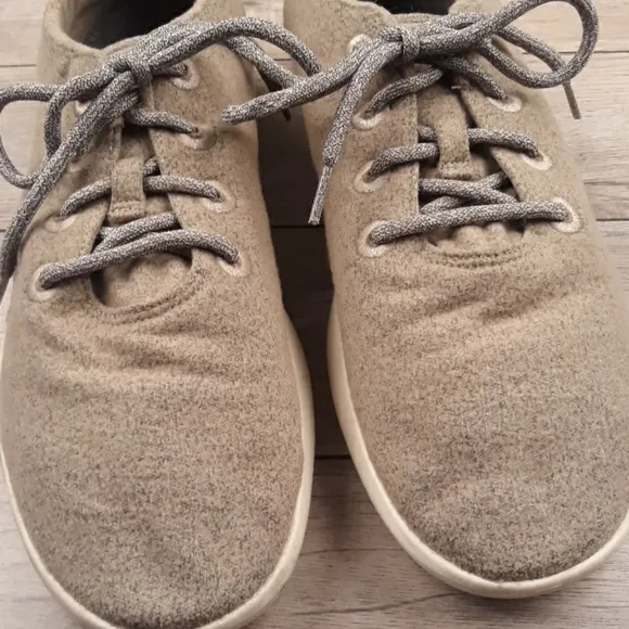 ALLBIRDS WR Wool Runners Olive Beige Weave‎ Sz 12 Mens Running Shoes Sneakers