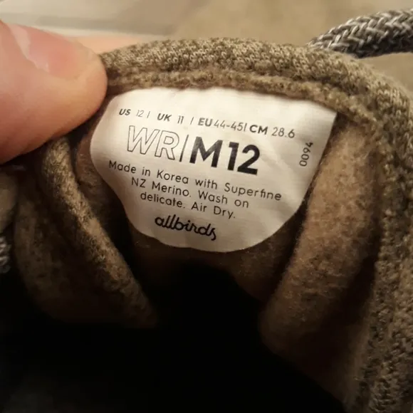 ALLBIRDS WR Wool Runners Olive Beige Weave‎ Sz 12 Mens Running Shoes Sneakers