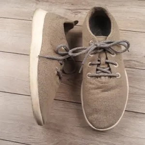 ALLBIRDS WR Wool Runners Olive Beige Weave‎ Sz 12 Mens Running Shoes Sneakers