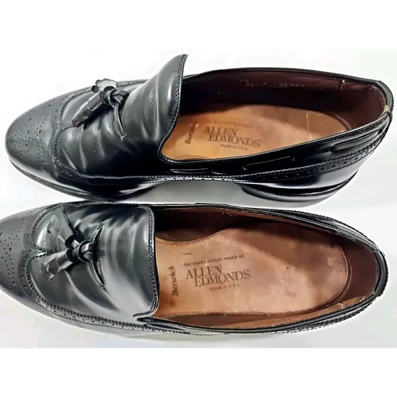 Allen Edmonds Berwick ~Men’s Size 10E~ Black Leather Tassel Loafers Dress Shoes.