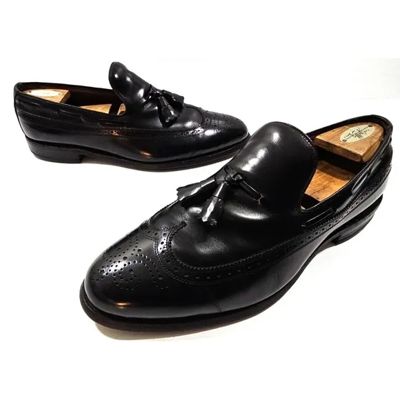 Allen Edmonds Berwick ~Men’s Size 10E~ Black Leather Tassel Loafers Dress Shoes.