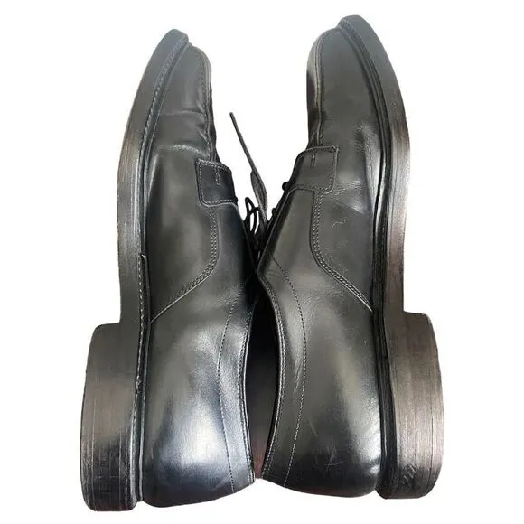 Allen Edmonds Black Dress Shoes 11 D Leather Cap Toe Oxford Hillcrest Laces JN23