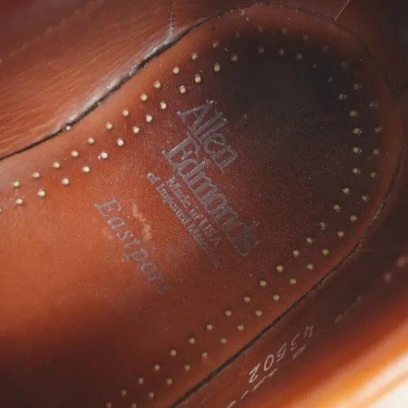 Allen Edmonds Boat Shoes Mens 9.5 B Brown Leather Eastport 43502