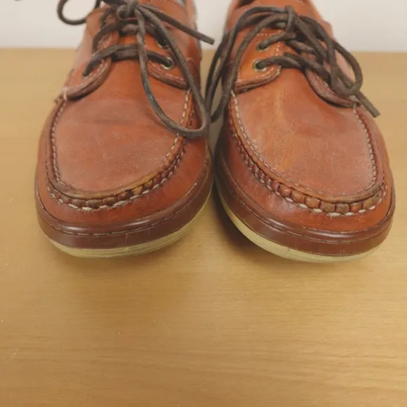 Allen Edmonds Boat Shoes Mens 9.5 B Brown Leather Eastport 43502