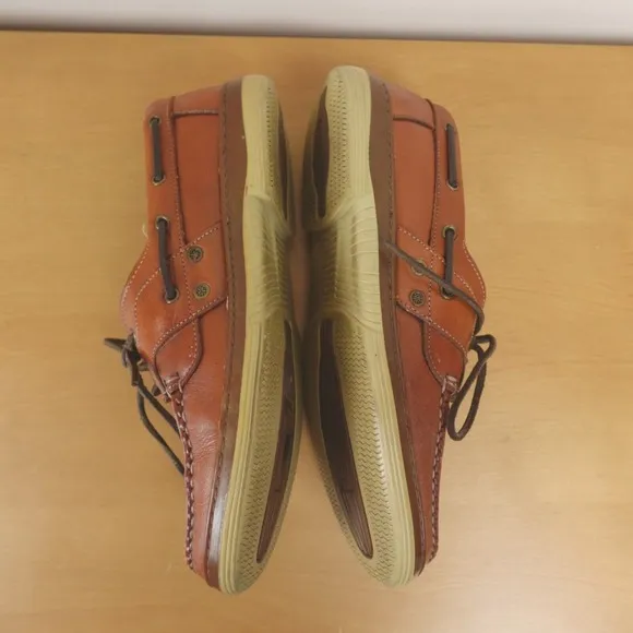Allen Edmonds Boat Shoes Mens 9.5 B Brown Leather Eastport 43502