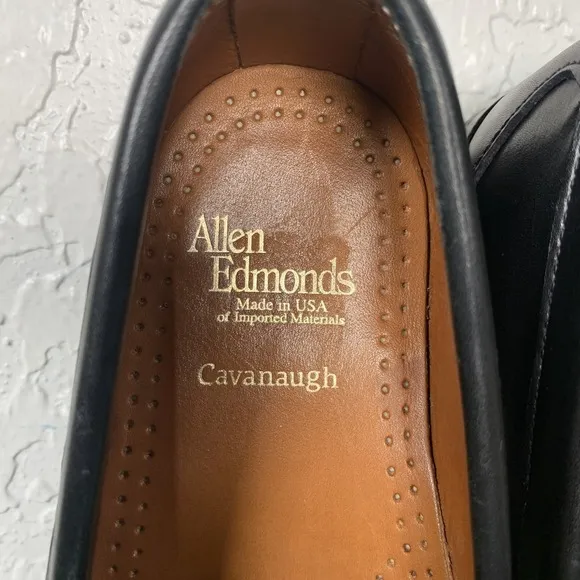 Allen Edmonds Cavanaugh Black Leather Penny Loafer Shoes 10.5 B Made in USA EUC