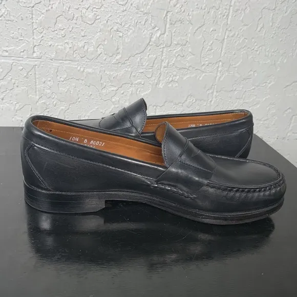 Allen Edmonds Cavanaugh Black Leather Penny Loafer Shoes 10.5 B Made in USA EUC