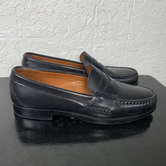 Allen Edmonds Cavanaugh Black Leather Penny Loafer Shoes 10.5 B Made in USA EUC
