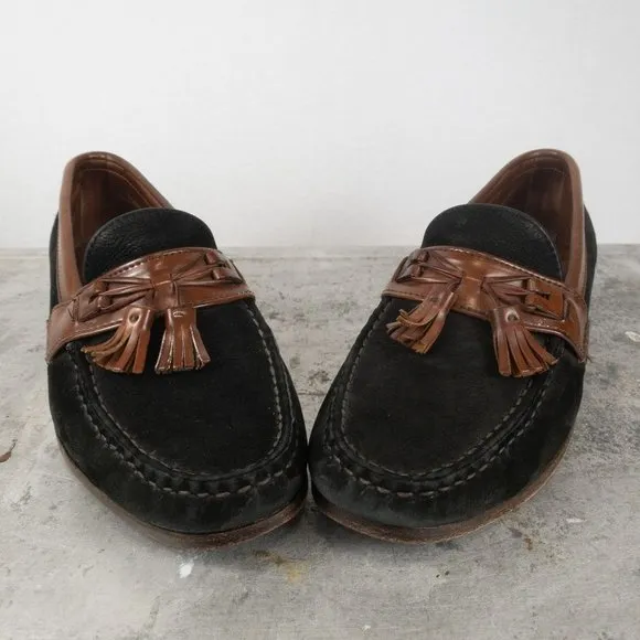 𝅺Allen Edmonds Chatham Black &amp; Brown Loafer Boat Shoes Leather