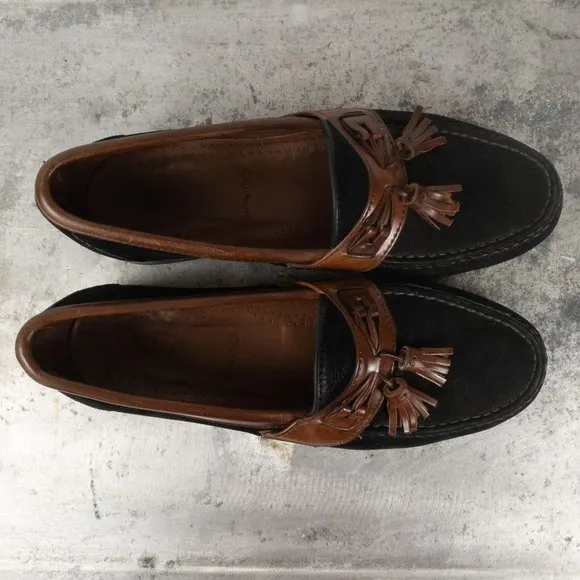 𝅺Allen Edmonds Chatham Black &amp; Brown Loafer Boat Shoes Leather
