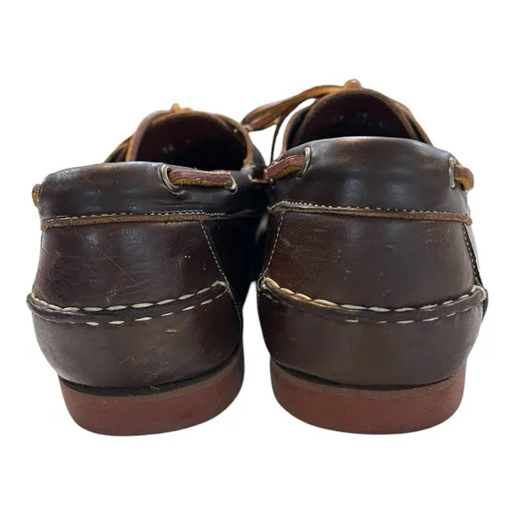 Allen Edmonds Men's 10 Brown Seaform Insole Force 10 Maritime Boat Shoes