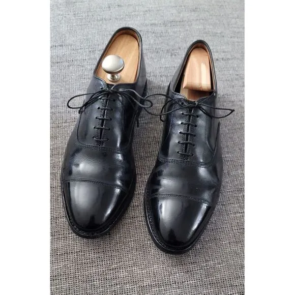 Allen Edmonds Mens Park Avenue Black Captoe Lace-up Oxford Dress Shoes Size 9.5C