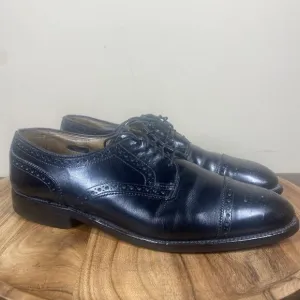 Allen Edmonds Sanford Mens Black Size 9.5 Leather Oxford Cap Toe Dress Shoes