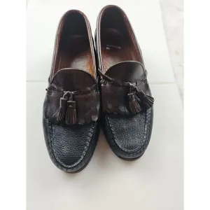 Allen edmunds Shoes Mens 8D Nashua tasssel loafer black/brown Slip On Preppy
