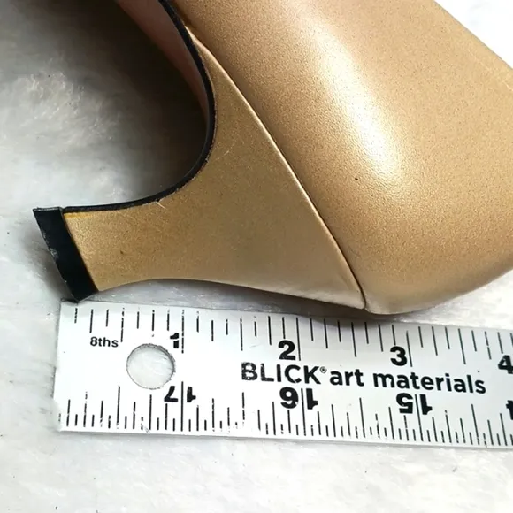 Amalfi Dahlia Taupe Gold Leather Heels Women's Shoes Size 9 Made in Italy