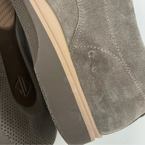 Amberjack Shoes The Original Italian Suede Leather Lace Up Skate Beige Grey 14M