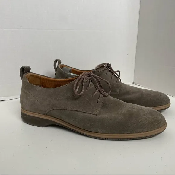 Amberjack Shoes The Original Italian Suede Leather Lace Up Skate Beige Grey 14M