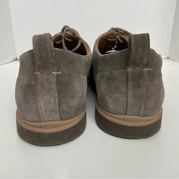 Amberjack Shoes The Original Italian Suede Leather Lace Up Skate Beige Grey 14M