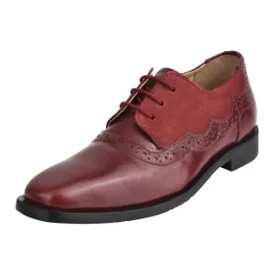 Amy Burgundy  Leather/Suede Oxford Style Kids Dress Shoes