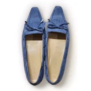 Ann Taylor Suede NuBuck Di Lauro Ballerina Flats Size 9.5 Color Blue