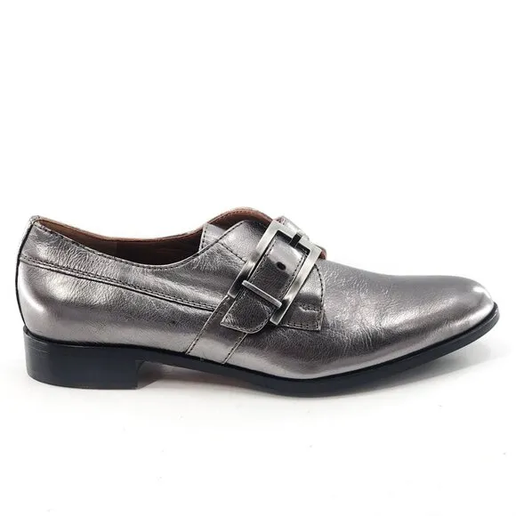 AQUATALIA NWOB Silver Leather Derby Loafers Oxford Shoes