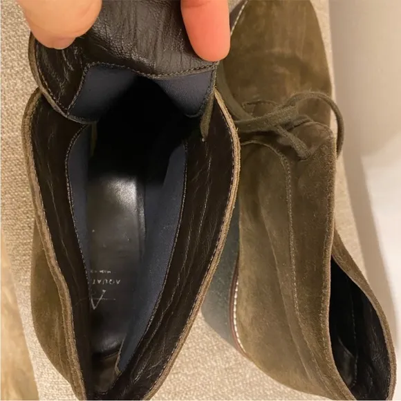 Aquatalia Valerie Suede Booties in Olive 🫒