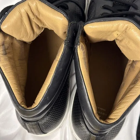 Aquatalia Weatherproof Leather High Sneaker Men's Black 11.5 Made in Italy #1084