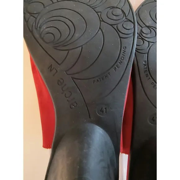 Arche Soexor Wedge Ribcage Shoes Women's Size 41 / US 9.5  Red  Suede Leather