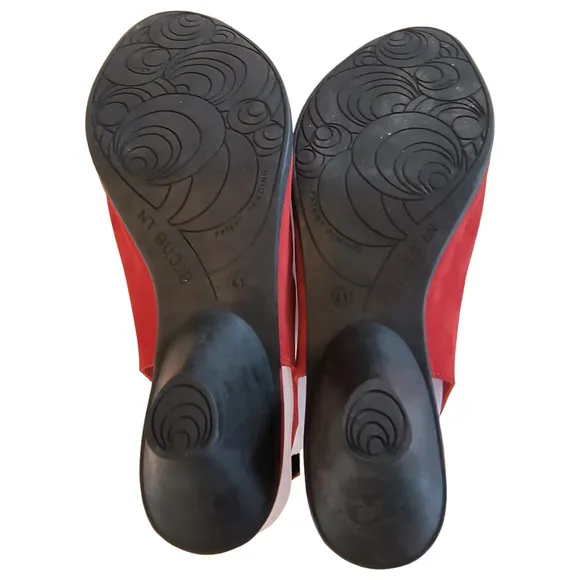 Arche Soexor Wedge Ribcage Shoes Women's Size 41 / US 9.5  Red  Suede Leather