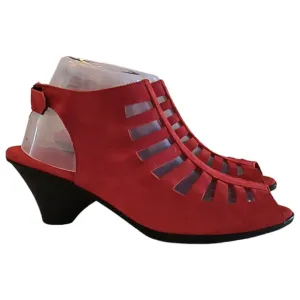 Arche Soexor Wedge Ribcage Shoes Women's Size 41 / US 9.5  Red  Suede Leather