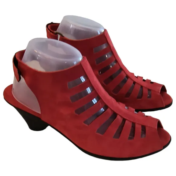 Arche Soexor Wedge Ribcage Shoes Women's Size 41 / US 9.5  Red  Suede Leather
