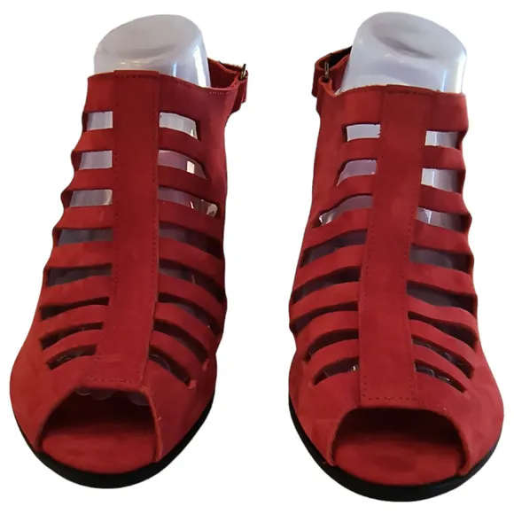 Arche Soexor Wedge Ribcage Shoes Women's Size 41 / US 9.5  Red  Suede Leather