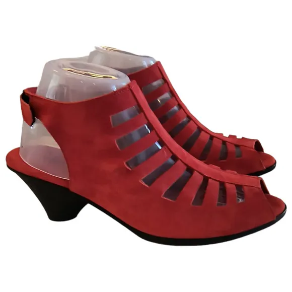 Arche Soexor Wedge Ribcage Shoes Women's Size 41 / US 9.5  Red  Suede Leather