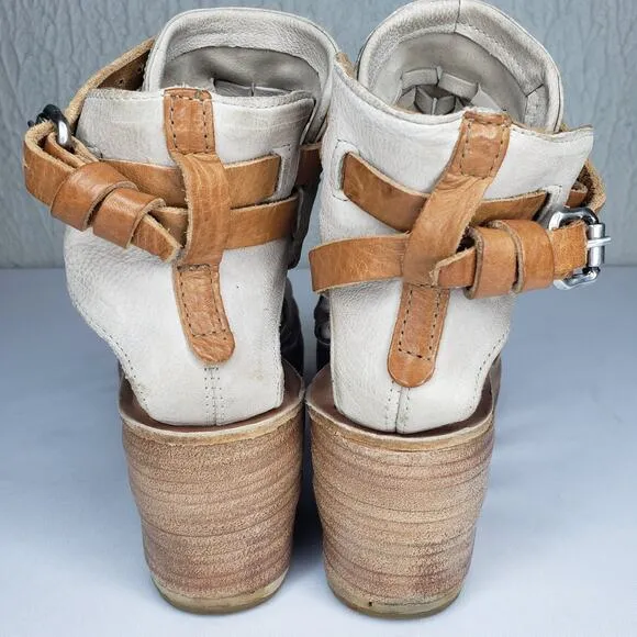 A.S. 98 Newbury Womens Size 39 9 US Beige Taupe Leather Platform Wedge Sandals