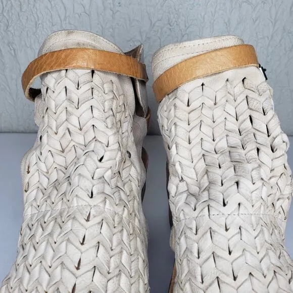 A.S. 98 Newbury Womens Size 39 9 US Beige Taupe Leather Platform Wedge Sandals