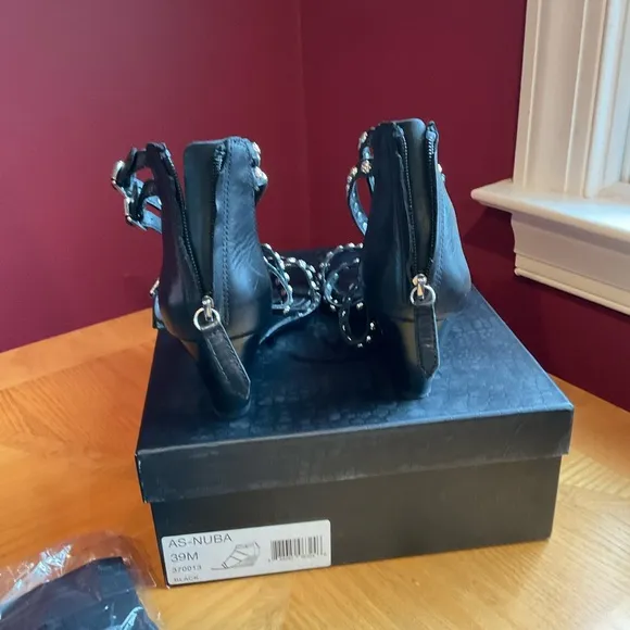 Ash Nuba studded wedge black sz 39
