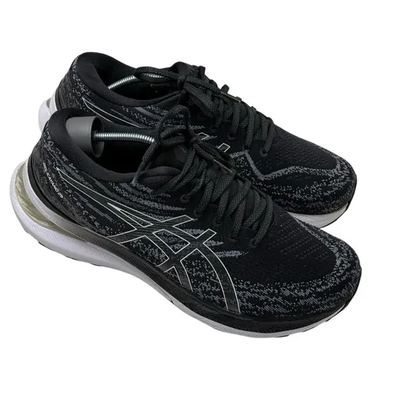 ASICS Gel Kayano 29 Mens Running Shoes Black Silver SZ 10.5 Extra Wide 1011B471