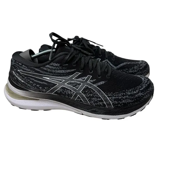 ASICS Gel Kayano 29 Mens Running Shoes Black Silver SZ 10.5 Extra Wide 1011B471