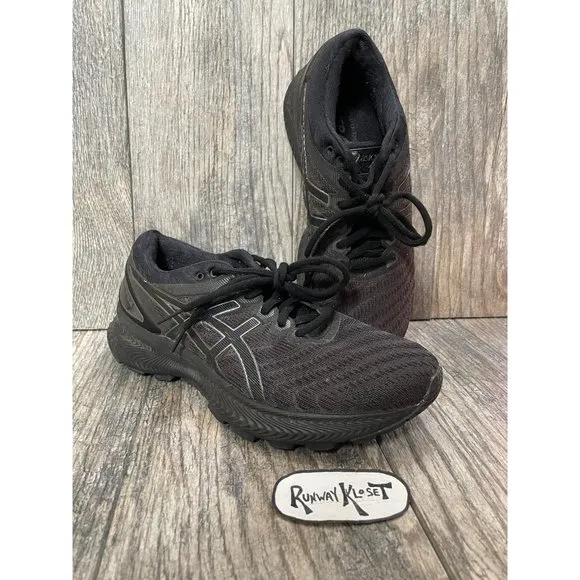 ASICS GEL NIMBUS 22 RUNNING SHOES Sneakers Women's Black size 8.5 1012A587