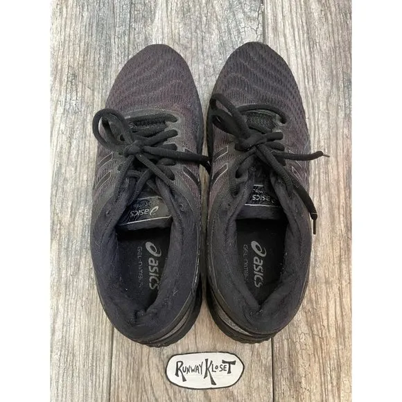 ASICS GEL NIMBUS 22 RUNNING SHOES Sneakers Women's Black size 8.5 1012A587