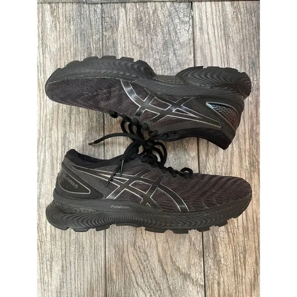 ASICS GEL NIMBUS 22 RUNNING SHOES Sneakers Women's Black size 8.5 1012A587