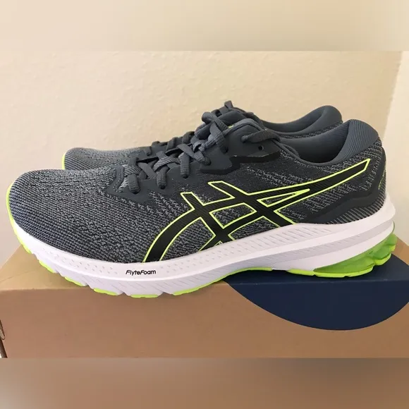 ASICS GT-1000 11 Men's Running Shoes Size 14 Sheet Rock Gray Green Black