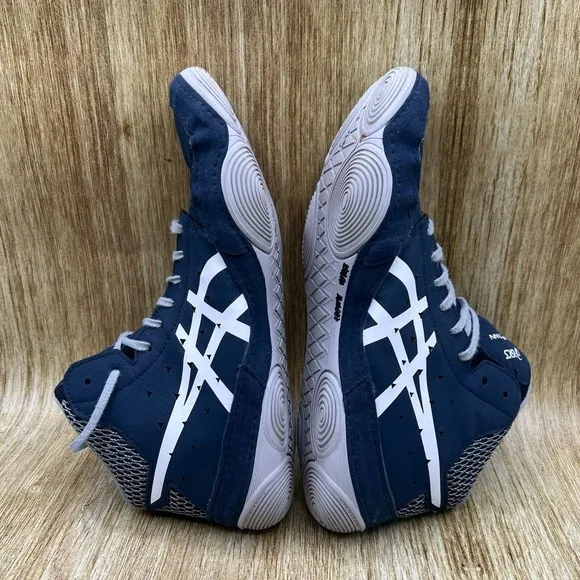 Asics Snapdown 3 Men's Size 9.5 Wrestling Shoes Blue Grey‎ Suede 1081A030