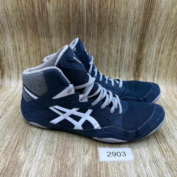 Asics Snapdown 3 Men's Size 9.5 Wrestling Shoes Blue Grey‎ Suede 1081A030