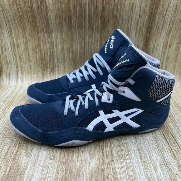 Asics Snapdown 3 Men's Size 9.5 Wrestling Shoes Blue Grey‎ Suede 1081A030